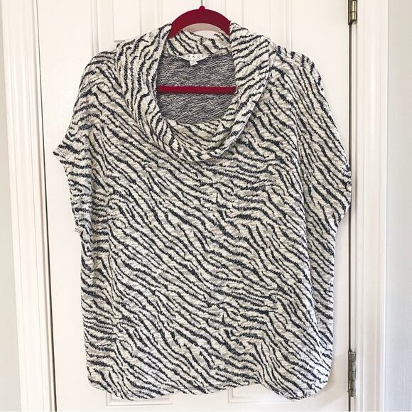 Chaus Tops - CHAUS • New York Black + White Zebra Print Cowl Neck Top